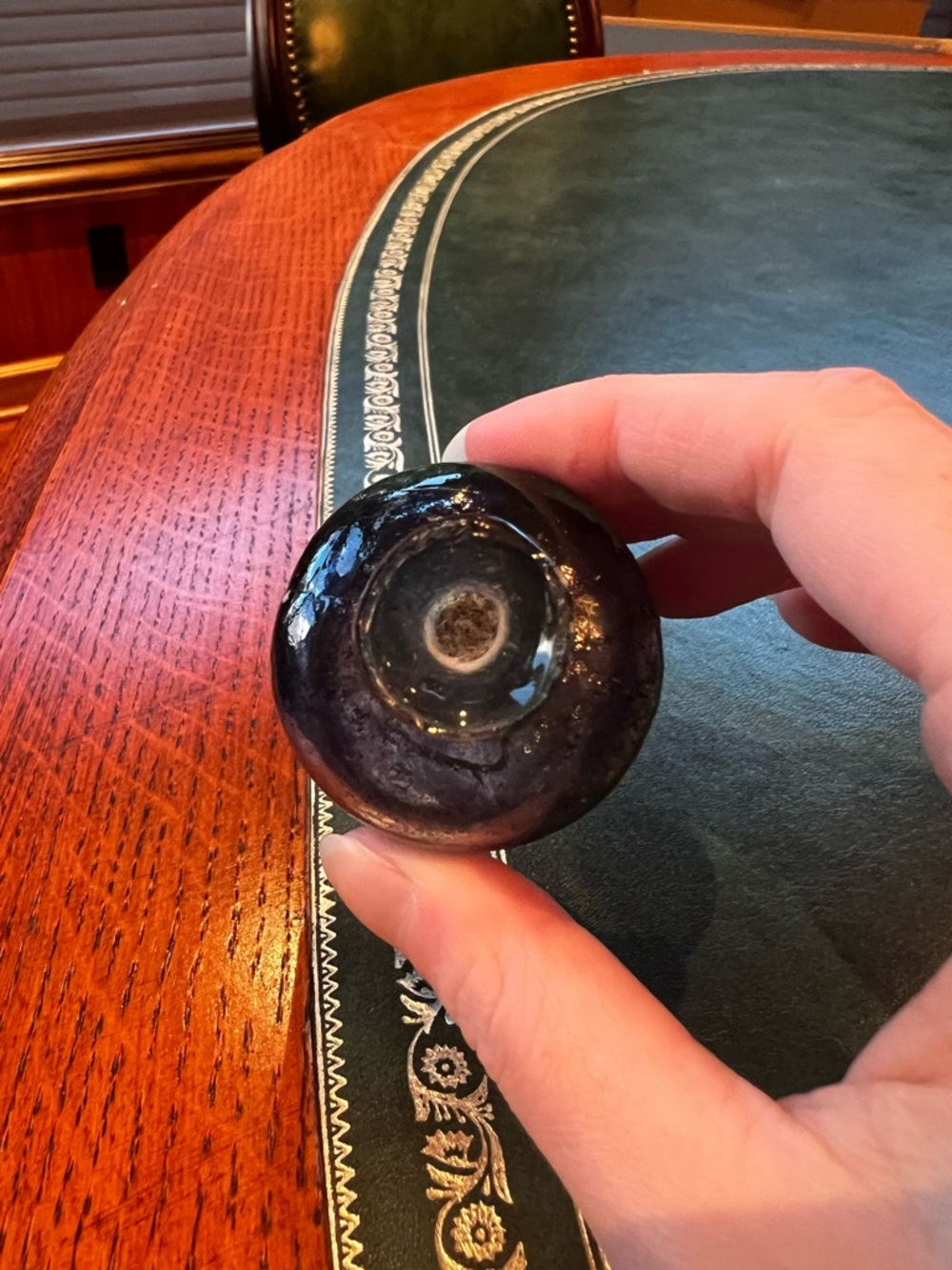 Antique Vintage Victorian Glass Inkwell - Picture 4 of 5